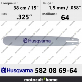 Guide de tronçonneuse Husqvarna 582086964 ( 5820869-64 / 582 08 69-64 ) 38 cm