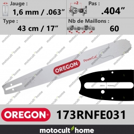 Guide de tronçonneuse Oregon 173RNFE031 PowerCut 43 cm .404
