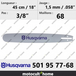 Guide de tronçonneuse Husqvarna 501957768 ( 5019577-68 / 501 95 77-68 ) 45 cm