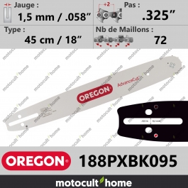 Guide de tronçonneuse Oregon 188PXBK095 AdvanceCut 45 cm .325