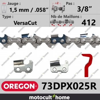 Rouleau de Chaîne de tronçonneuse Oregon 73DPX025R VersaCut 3/8" 1,5mm/.058andquot; 412 maillons-30