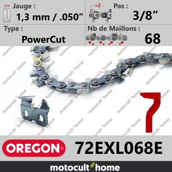 Chaîne de tronçonneuse Oregon 72EXL068E PowerCut 3/8" 1,3mm/.050andquot; 68 maillons-30