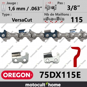 Chaîne de tronçonneuse Oregon 75DX115E VersaCut 3/8" 1,6mm/.063andquot; 115 maillons-30