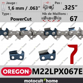 Chaîne de tronçonneuse Oregon M22LPX067E DuraCut .325" 1,6mm/.063andquot; 67 maillons-30