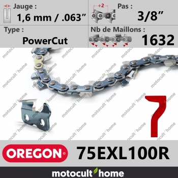 Chaîne de tronçonneuse Oregon 75EXL100R PowerCut 3/8" 1,6mm/.063andquot; 1632 maillons-30