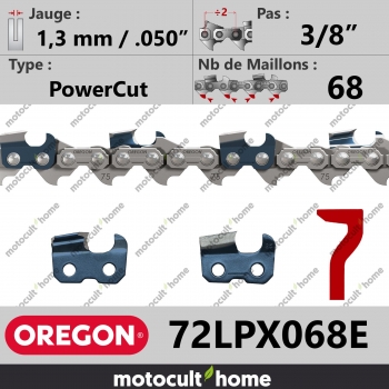 Chaîne de tronçonneuse Oregon 72LPX068E PowerCut 3/8" 1,3mm/.050andquot; 68 maillons-30