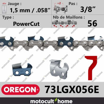 Chaîne de tronçonneuse Oregon 73LGX056E PowerCut 3/8" 1,5mm/.058andquot; 56 maillons-30