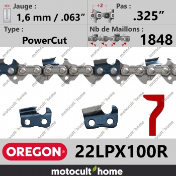 Rouleau de Chaîne de tronçonneuse Oregon 22LPX100R PowerCut .325" 1,6mm/.063andquot; 1848 maillons-30