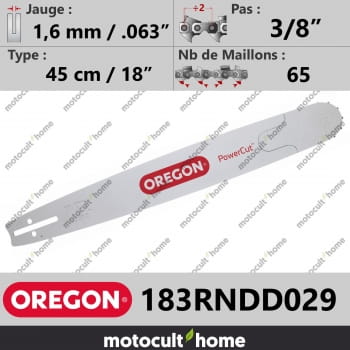 Guide de tronçonneuse Oregon 183RNDD029 PowerCut 45 cm 3/8"-30