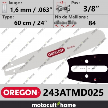 Guide de tronçonneuse Oregon 243ATMD025 DuraCut 60 cm 3/8"-30