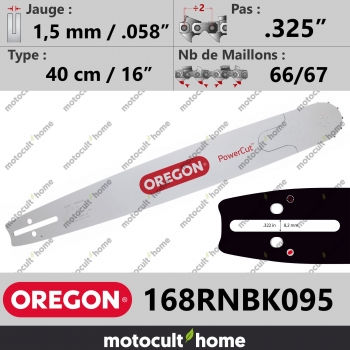 Guide de tronçonneuse Oregon 168RNBK095 PowerCut 40 cm .325"-30