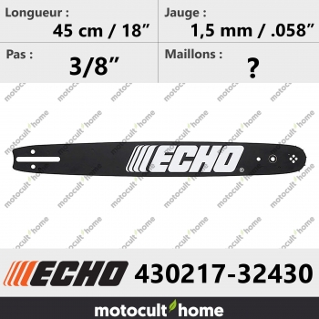 Guide de tronçonneuse Echo 43021732430 ( 430217-32430 ) 45 cm-30