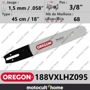 Guide de tronçonneuse Oregon 188VXLHZ095 VersaCut 45 cm 3/8"-30