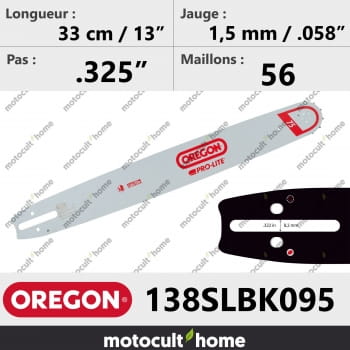 Guide de tronçonneuse Oregon 138SLBK095 Pro-Lite 33 cm-30