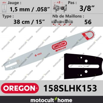 Guide de tronçonneuse Oregon 158SLHK153 Pro-Lite 38 cm 3/8"-30