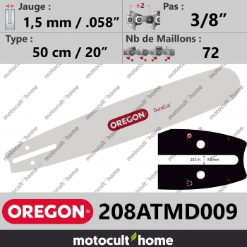 Guide de tronçonneuse Oregon 208ATMD009 DuraCut 50 cm 3/8"-30