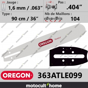 Guide de tronçonneuse Oregon 363ATLE099 DuraCut 90 cm .404"-30