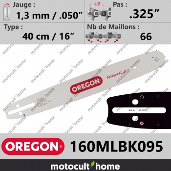 Guide de tronçonneuse Oregon 160MLBK095 AdvanceCut 40 cm .325"-30