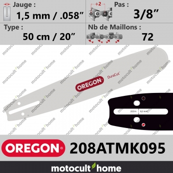 Guide de tronçonneuse Oregon 208ATMK095 DuraCut 50 cm 3/8"-30
