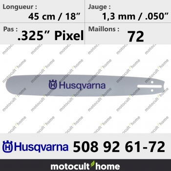 Guide de tronçonneuse Husqvarna 508926172 ( 5089261-72 / 508 92 61-72) 45 cm-30