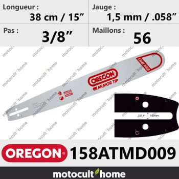 Guide de tronçonneuse Oregon 158ATMD009 Armor Tip 38 cm-30
