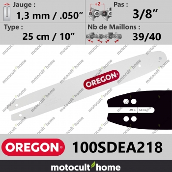 Guide de tronçonneuse Oregon 100SDEA218 Single Rivet 25 cm 3/8"-30