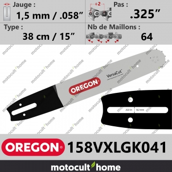 Guide de tronçonneuse Oregon 158VXLGK041 VersaCut 38 cm .325"-30