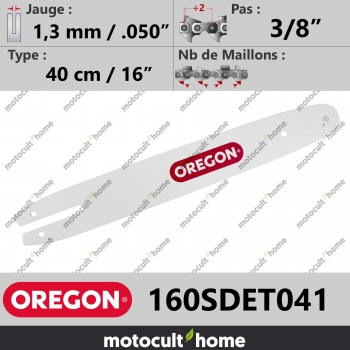 Guide de tronçonneuse Oregon 160SDET041 Single Rivet 40 cm 3/8"-30
