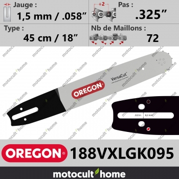 Guide de tronçonneuse Oregon 188VXLGK095 VersaCut 45 cm .325"-30