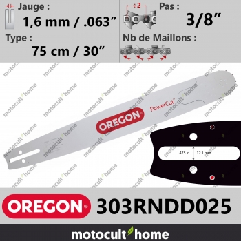 Guide de tronçonneuse Oregon 303RNDD025 PowerCut 75 cm 3/8"-30