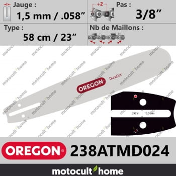 Guide de tronçonneuse Oregon 238ATMD024 DuraCut 58 cm 3/8"-30