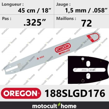 Guide de tronçonneuse Oregon 188SLGD176 Pro-Lite 45 cm-30