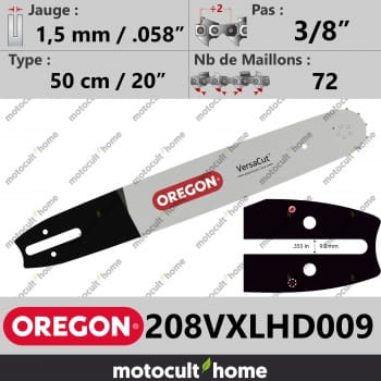 Guide de tronçonneuse Oregon 208VXLHD009 VersaCut 50 cm 3/8"-30