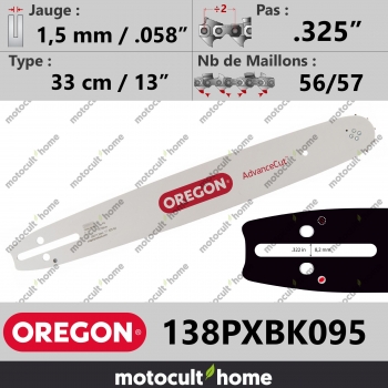 Guide de tronçonneuse Oregon 138PXBK095 AdvanceCut 33 cm .325"-30