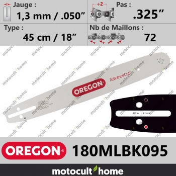 Guide de tronçonneuse Oregon 180MLBK095 AdvanceCut 45 cm .325"-30
