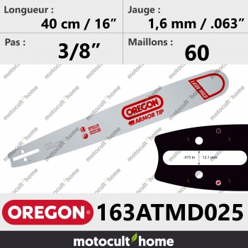 Guide de tronçonneuse Oregon 163ATMD025 Armor Tip 40 cm-30