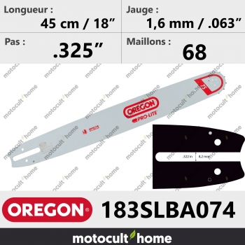 Guide de tronçonneuse Oregon 183SLBA074 Pro-Lite 45 cm-30