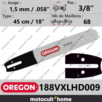 Guide de tronçonneuse Oregon 188VXLHD009 VersaCut 45 cm 3/8"-30