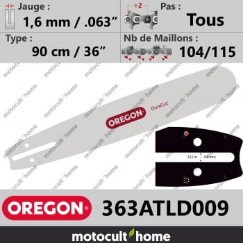 Guide de tronçonneuse Oregon 363ATLD009 DuraCut 90 cm 3/8" .325" .404"-30