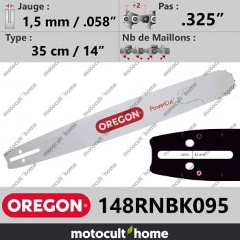 Guide de tronçonneuse Oregon 148RNBK095 PowerCut 35 cm .325"-30