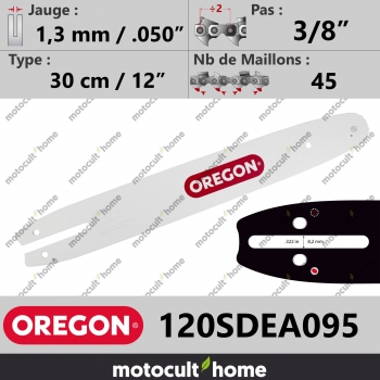 Guide de tronçonneuse Oregon 120SDEA095 Single Rivet 30 cm 3/8"-30