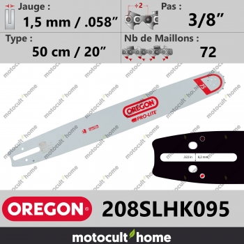 Guide de tronçonneuse Oregon 208SLHK095 Pro-Lite 50 cm 3/8"-30