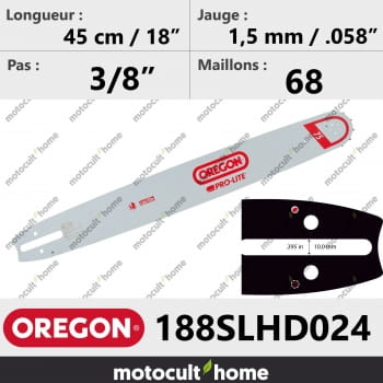 Guide de tronçonneuse Oregon 188SLHD024 Pro-Lite 45 cm-30