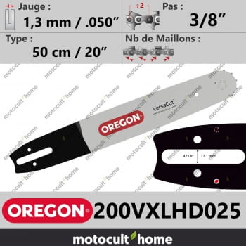 Guide de tronçonneuse Oregon 200VXLHD025 VersaCut 50 cm 3/8"-30