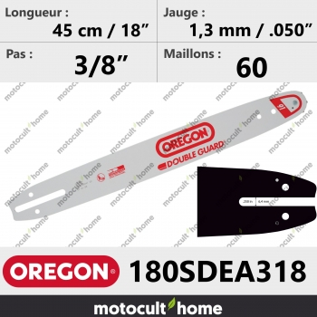 Guide de tronçonneuse Oregon 180SDEA318 Double-Guard 45 cm-30