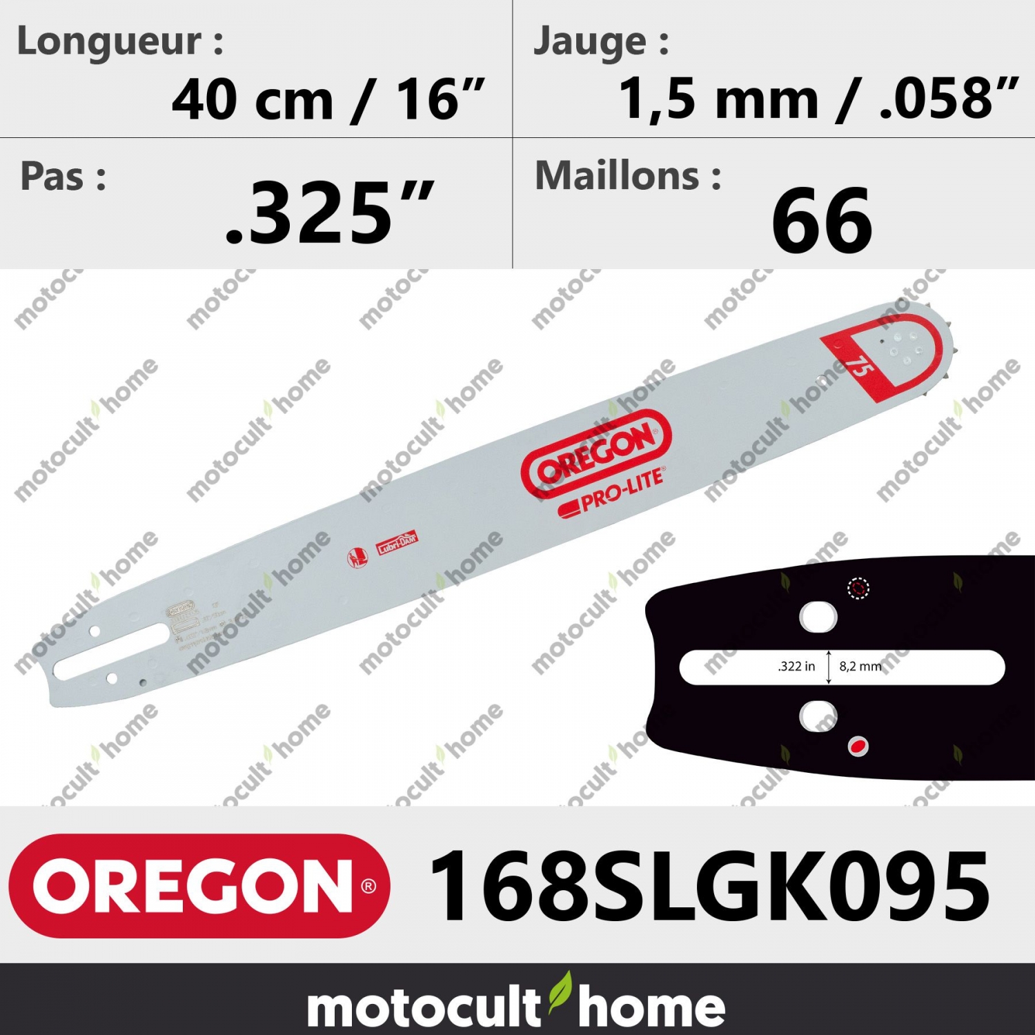 Accessoires de tronçonneuse Guide tronçonneuse Oregon PRO LITE 40