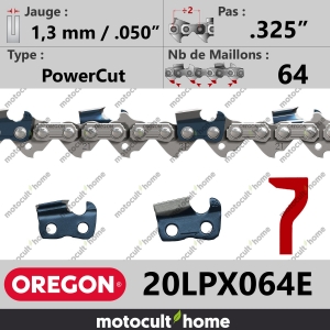 Chaîne de tronçonneuse Oregon 20LPX064E PowerCut .325" 1,3mm/.050andquot; 64 maillons-20