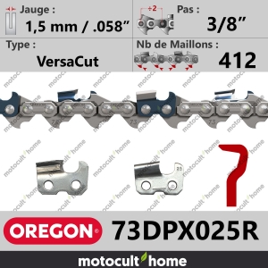 Rouleau de Chaîne de tronçonneuse Oregon 73DPX025R VersaCut 3/8" 1,5mm/.058andquot; 412 maillons-20