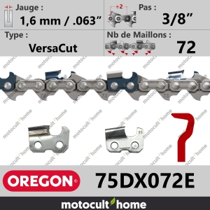 Chaîne de tronçonneuse Oregon 75DX072E VersaCut 3/8" 1,6mm/.063andquot; 72 maillons-20