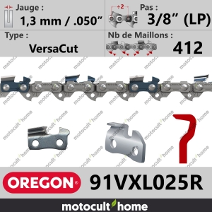 Rouleau de Chaîne de tronçonneuse Oregon 91VXL025R VersaCut 3/8" (LP) 1,3mm/.050andquot; 412 maillons-20